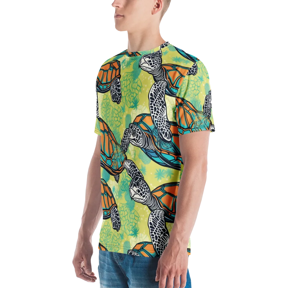 Tidal Shellwork on Men's Crew Neck T-Shirt — Left