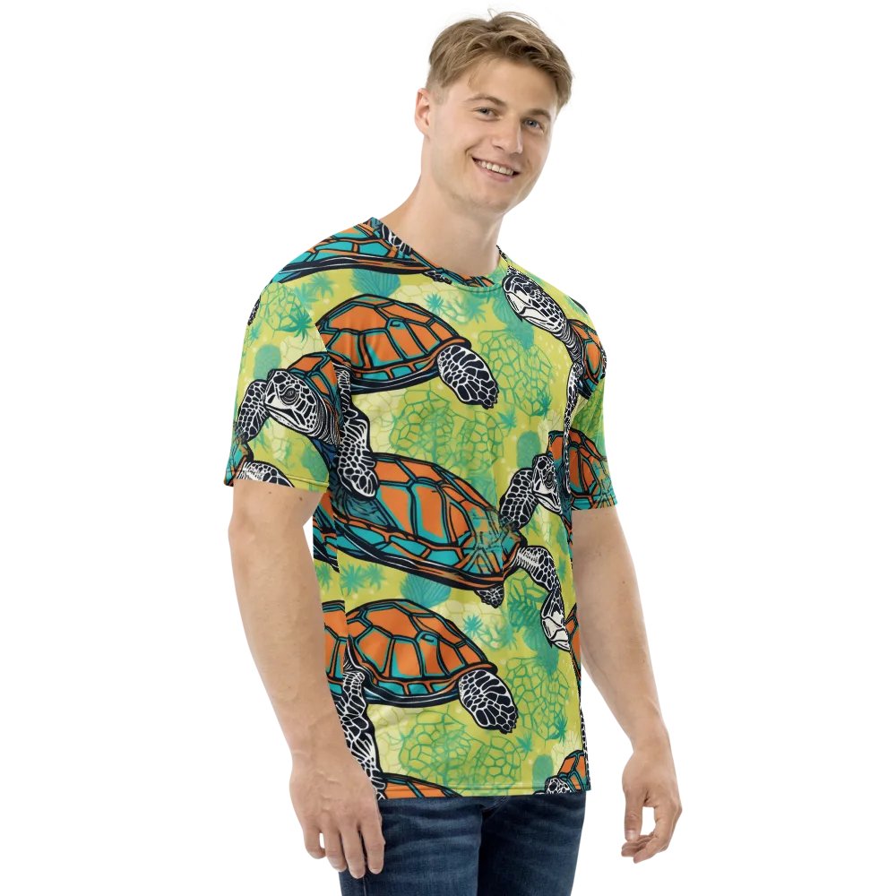 Tidal Shellwork on Men's Crew Neck T-Shirt — Right