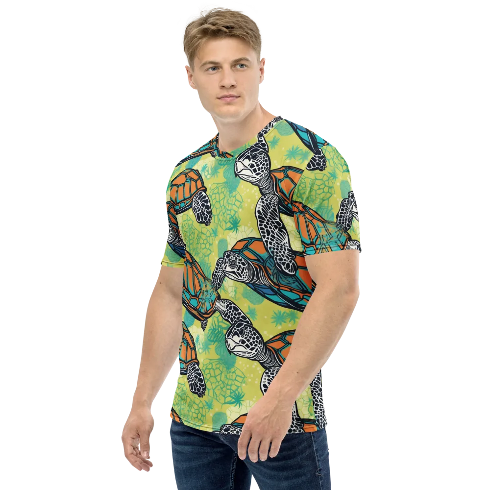 Tidal Shellwork on Men's Crew Neck T-Shirt — Left