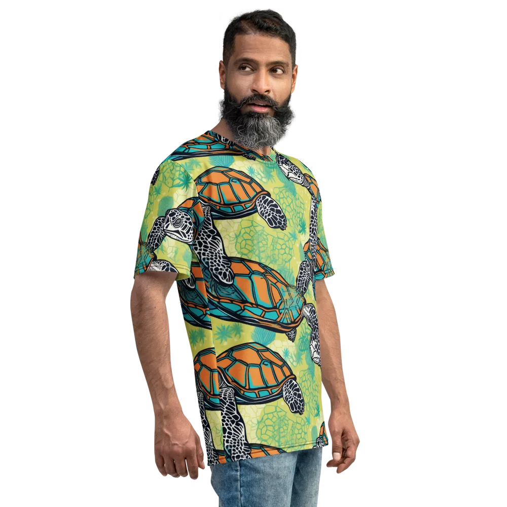 Tidal Shellwork on Men's Crew Neck T-Shirt — Right