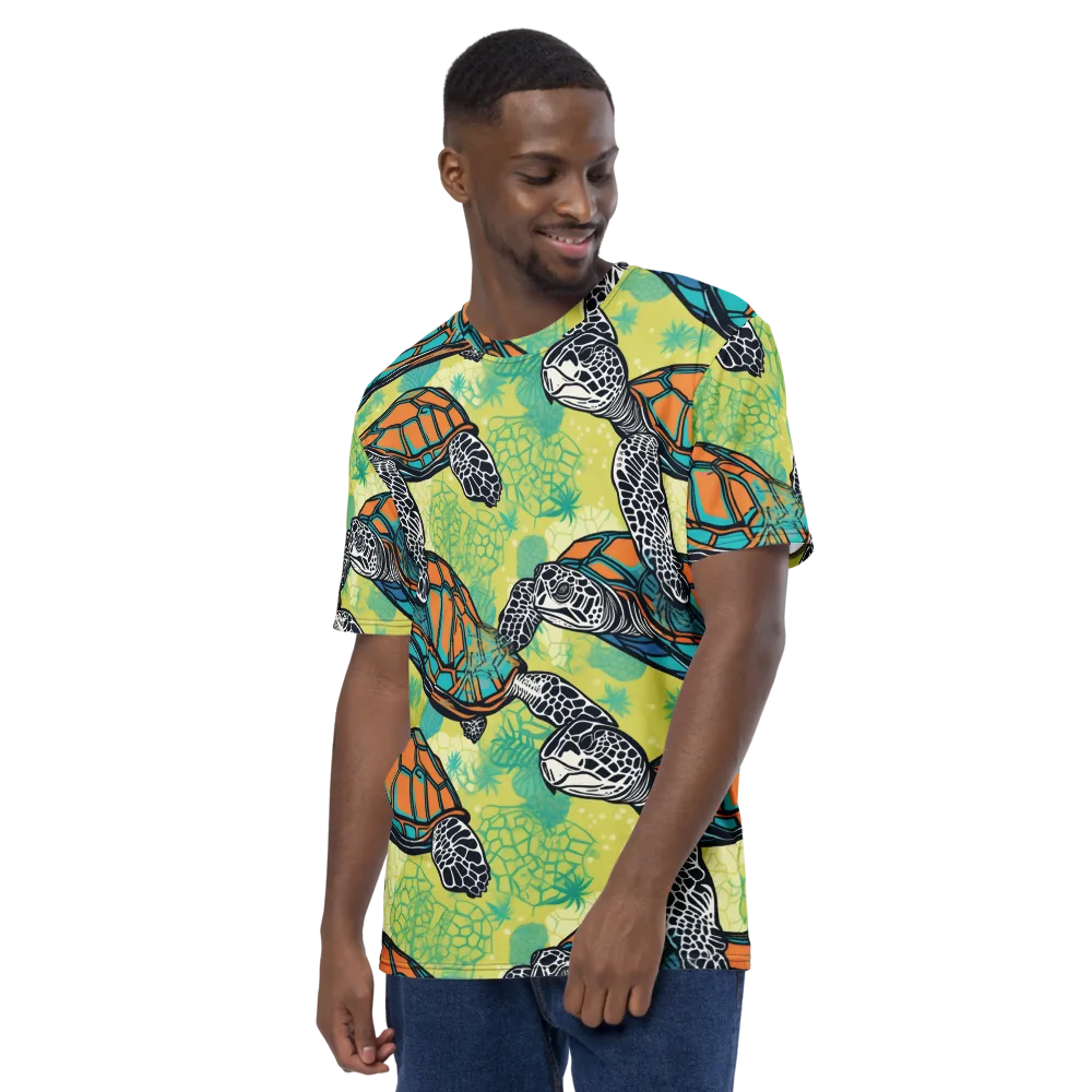 Tidal Shellwork on Men's Crew Neck T-Shirt — Left