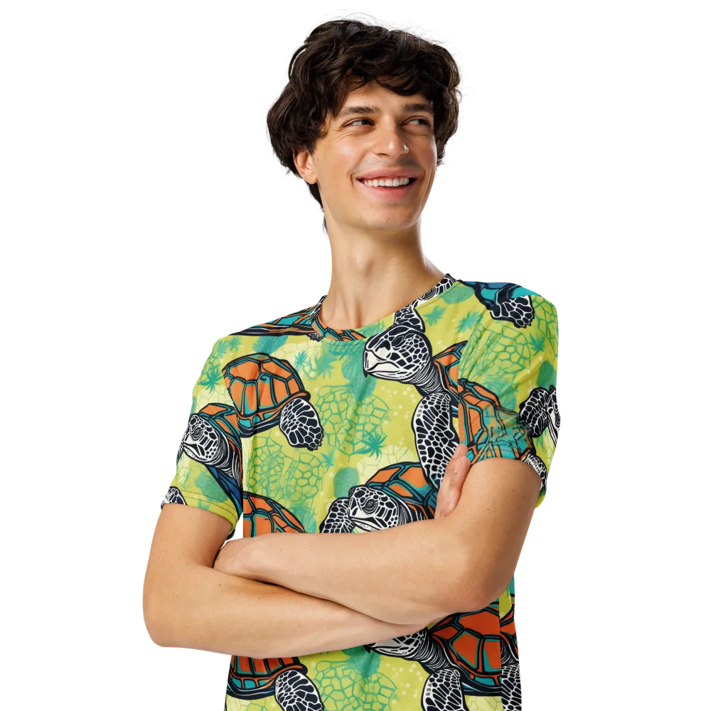 Tidal Shellwork on Men's Crew Neck T-Shirt — Left Front