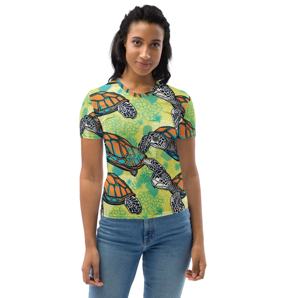 Tidal Shellwork on Women's Crew Neck T-Shirt — Front