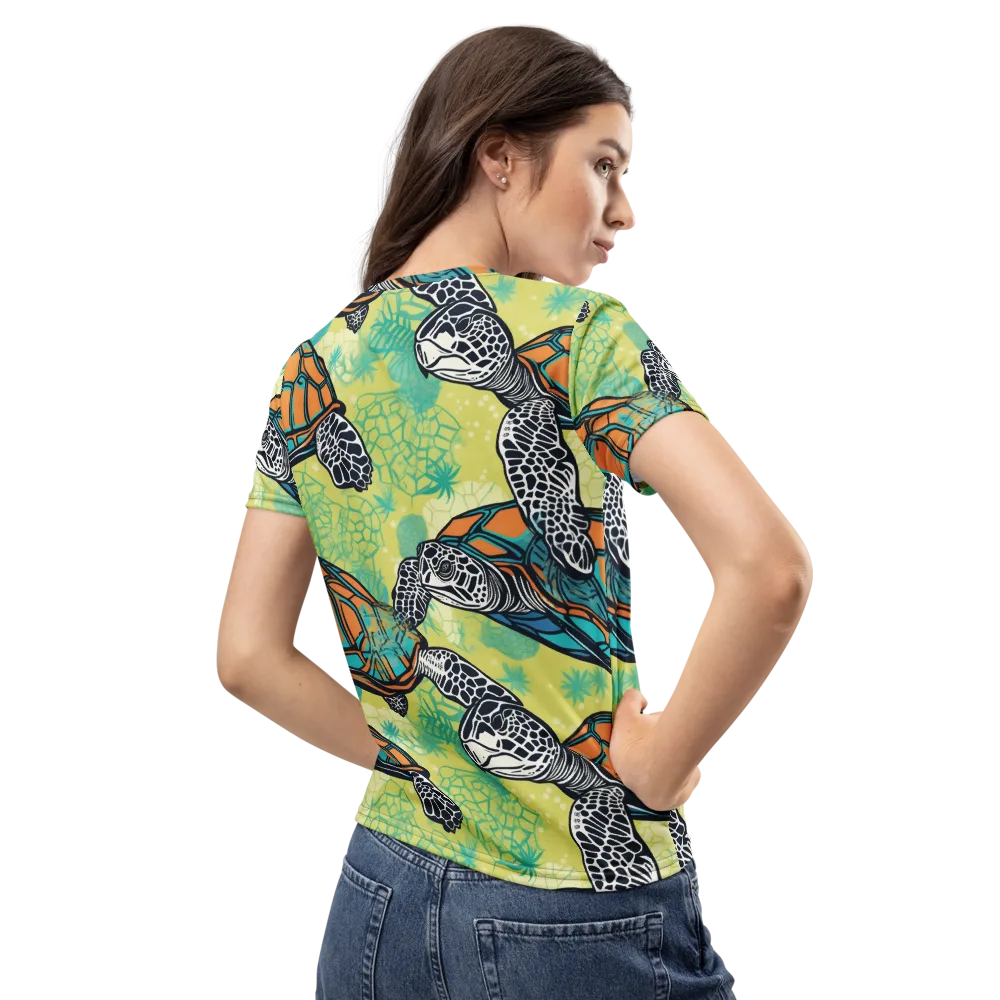 Tidal Shellwork on Women's Crew Neck T-Shirt — Back