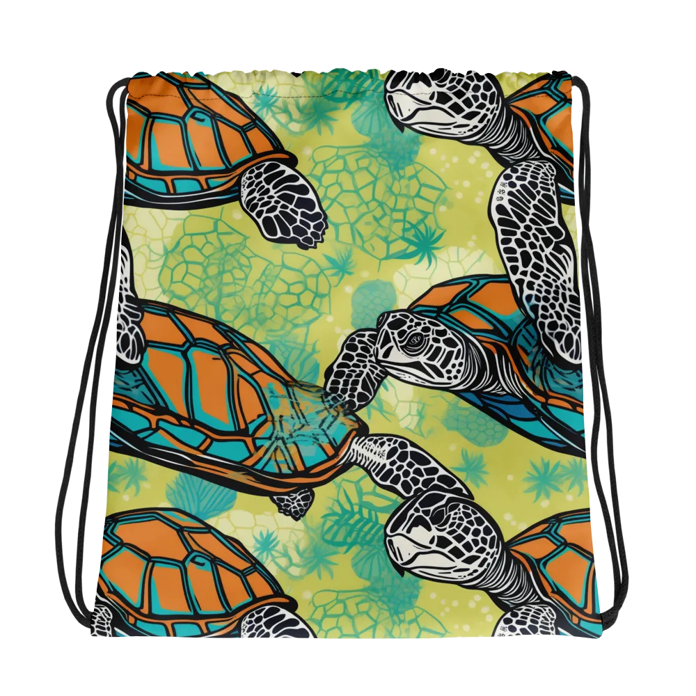 Tidal Shellwork on Drawstring Bag — Photo