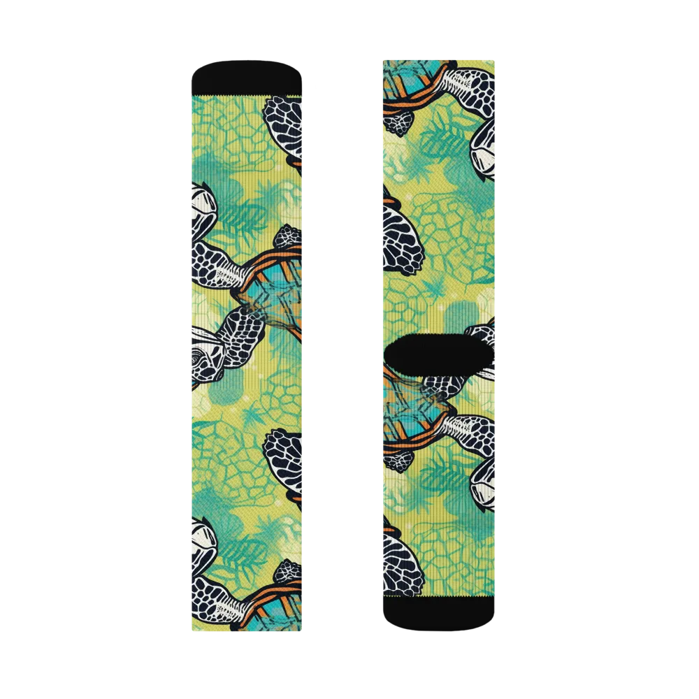 Tidal Shellwork on Socks — Left Sock