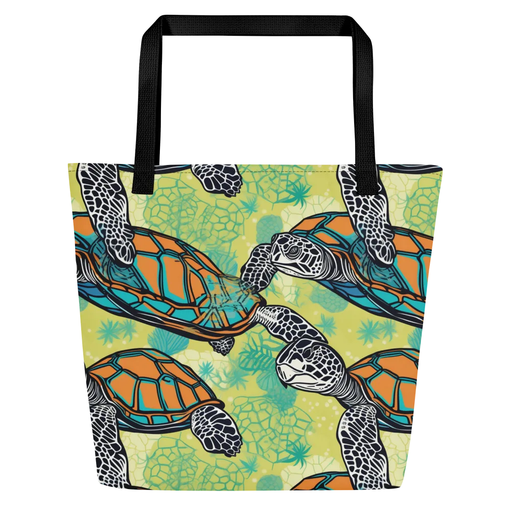 Tidal Shellwork on Large Tote Bag W/ Pocket — Front