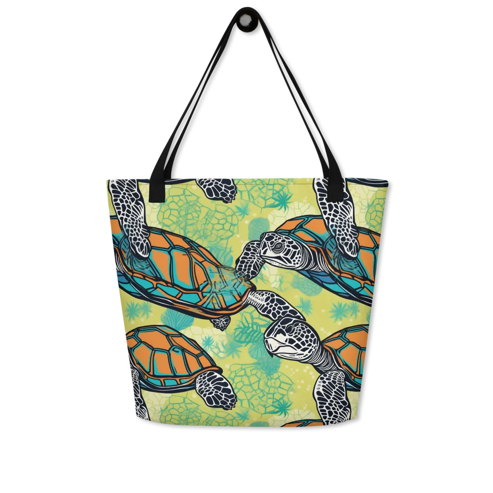 Tidal Shellwork on Large Tote Bag W/ Pocket — Front