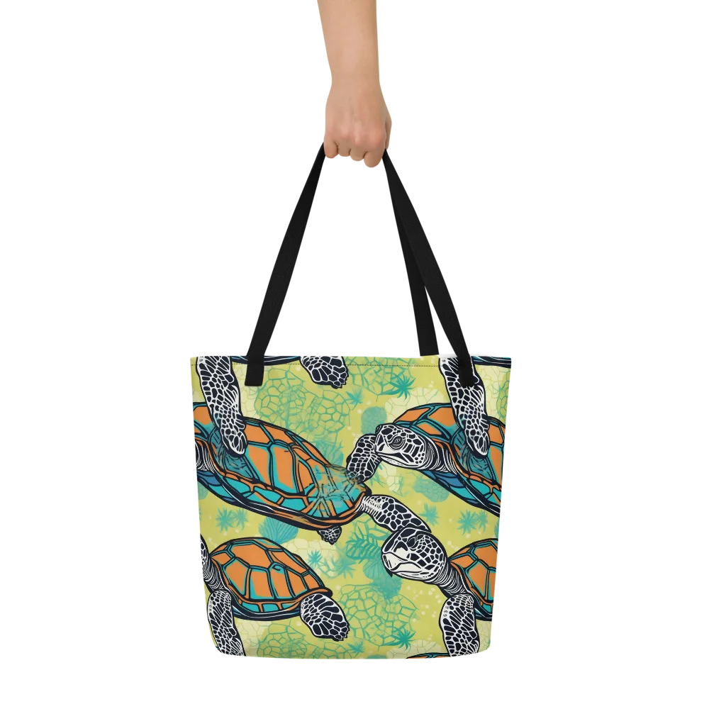 Tidal Shellwork on Large Tote Bag W/ Pocket — Front