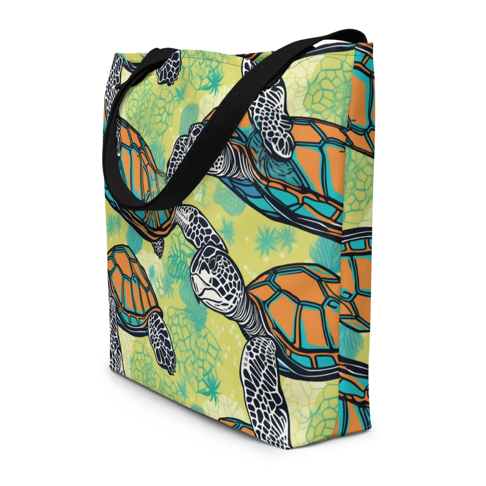 Tidal Shellwork on Large Tote Bag W/ Pocket — Front