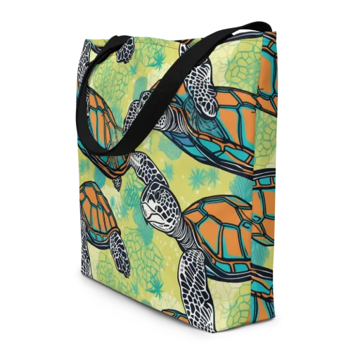 Tidal Shellwork on a Large Tote Bag W/ Pocket