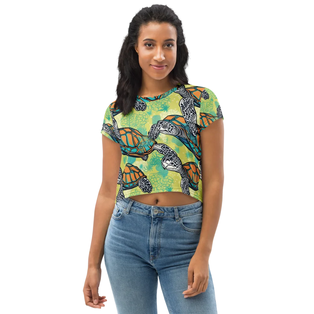 Tidal Shellwork on Crop Tee — Front