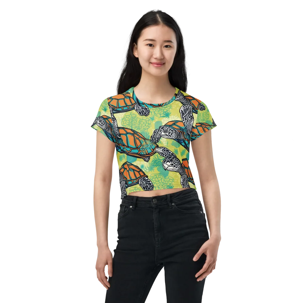 Tidal Shellwork on Crop Tee — Front