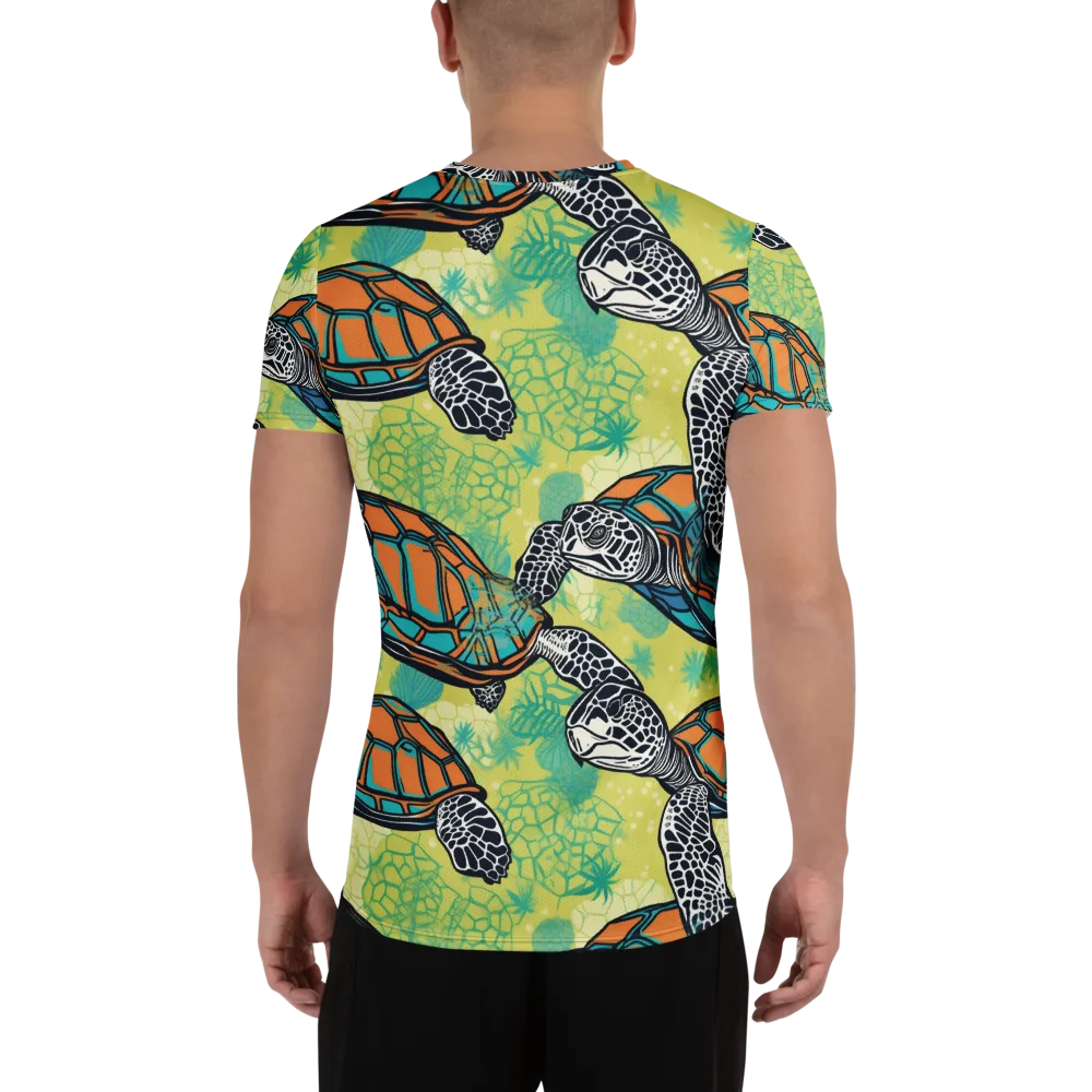 Tidal Shellwork on Men's Athletic T-Shirt — Back