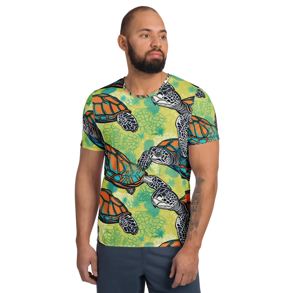 Tidal Shellwork on Men's Athletic T-Shirt — Front