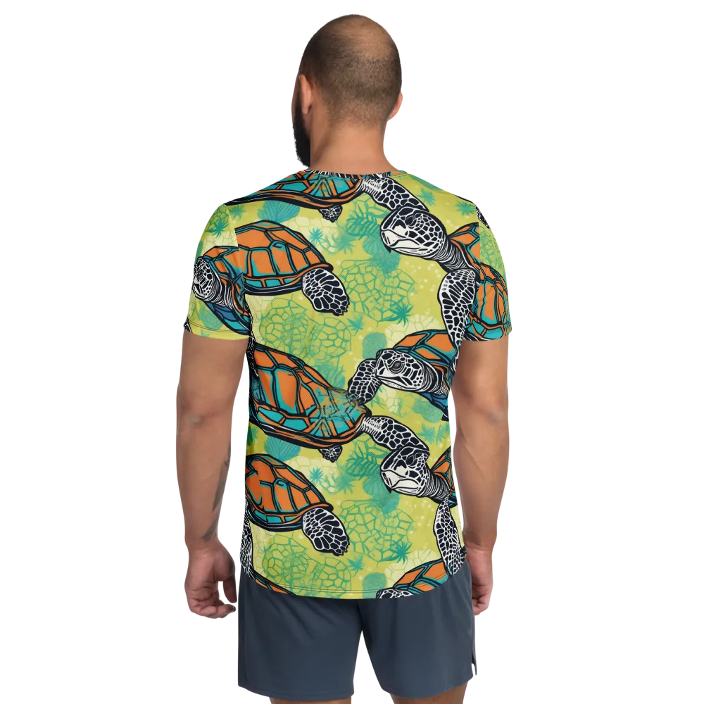 Tidal Shellwork on Men's Athletic T-Shirt — Back