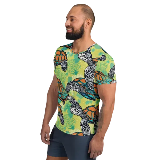 Tidal Shellwork on a Men's Athletic T-Shirt