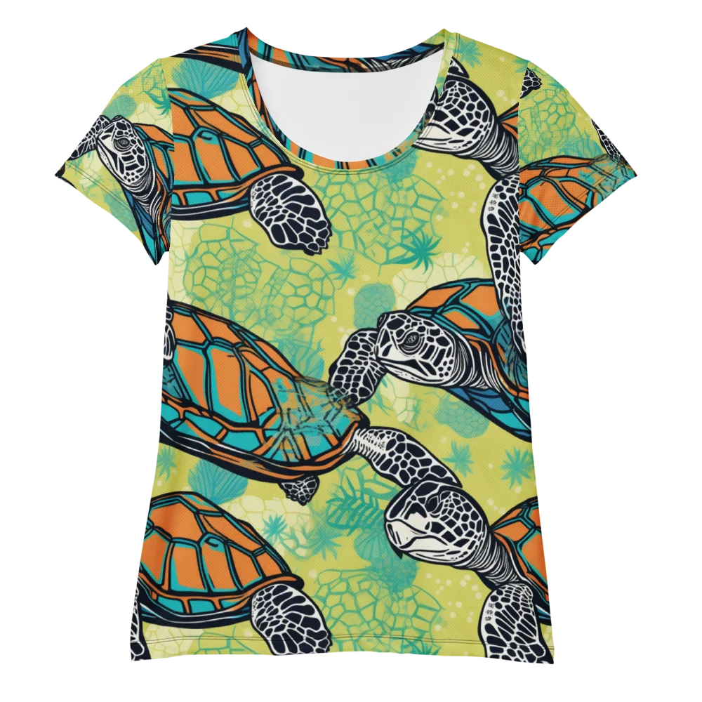 Tidal Shellwork on Women's Athletic T-Shirt — Front