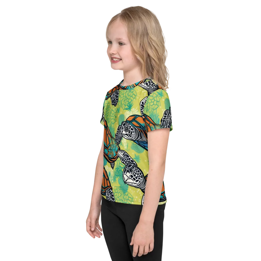 Tidal Shellwork on Kids Crew Neck T-Shirt — Left