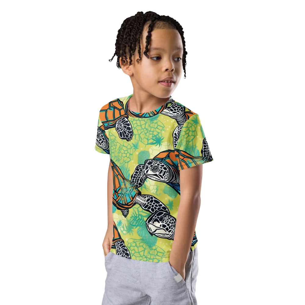 Tidal Shellwork on Kids Crew Neck T-Shirt — Left Front