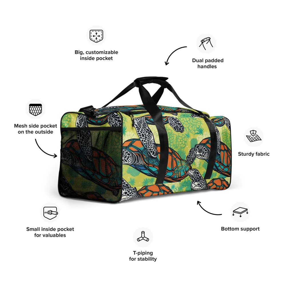 Tidal Shellwork on Duffle Bag — Right Front