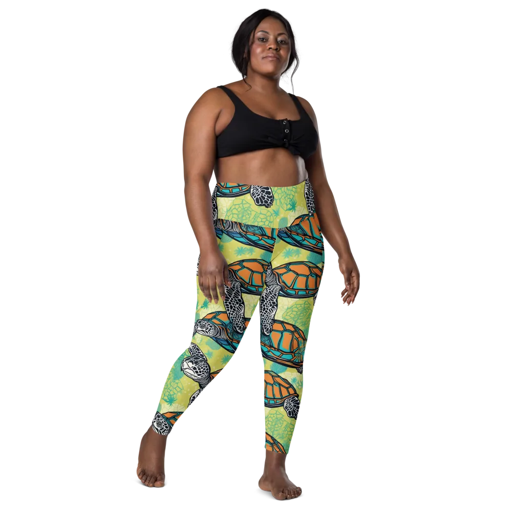 Tidal Shellwork on Leggings with Pockets — Front