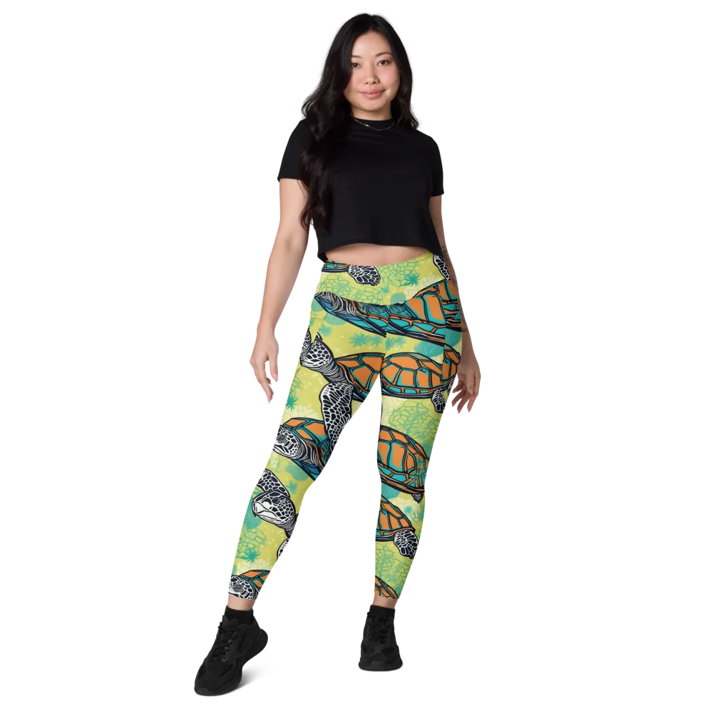 Tidal Shellwork on Leggings with Pockets — Front