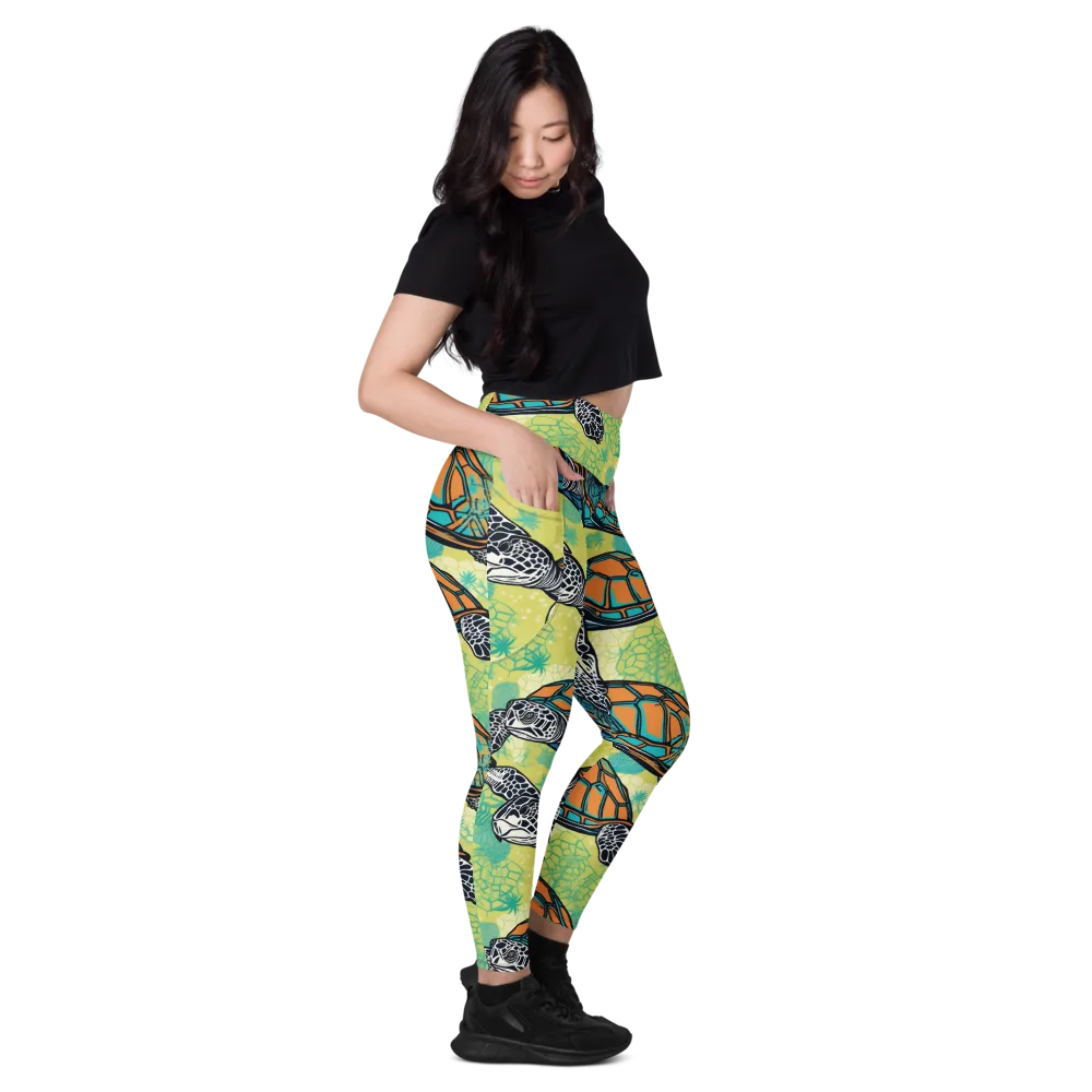 Tidal Shellwork on Leggings with Pockets — Right