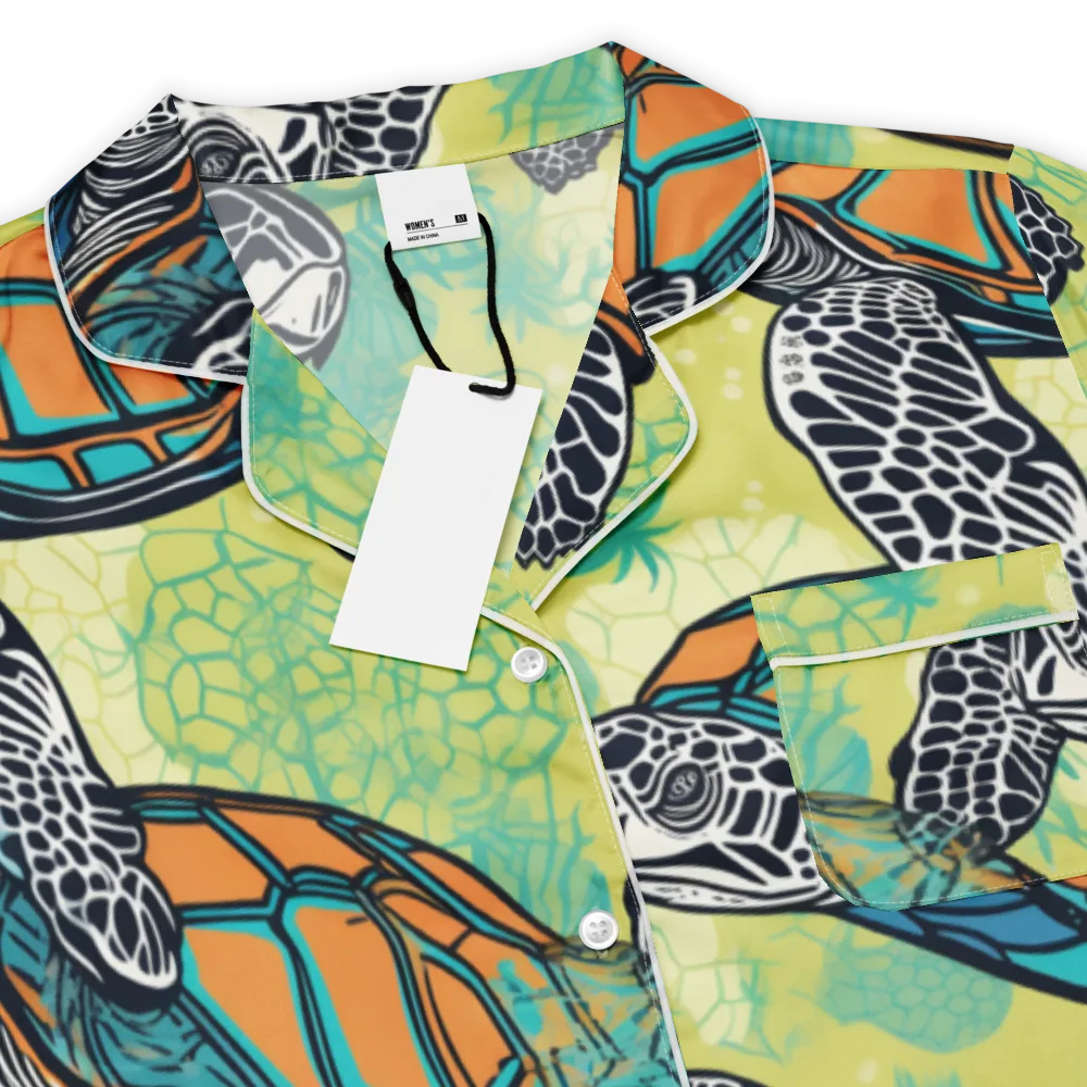 Tidal Shellwork on Women's Short Sleeve Pajama Top — Product details