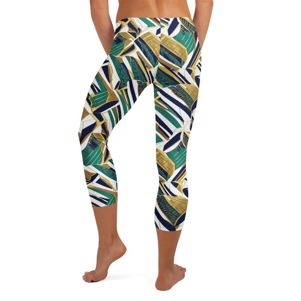 Gilded Tropic on Capri Leggings — Back