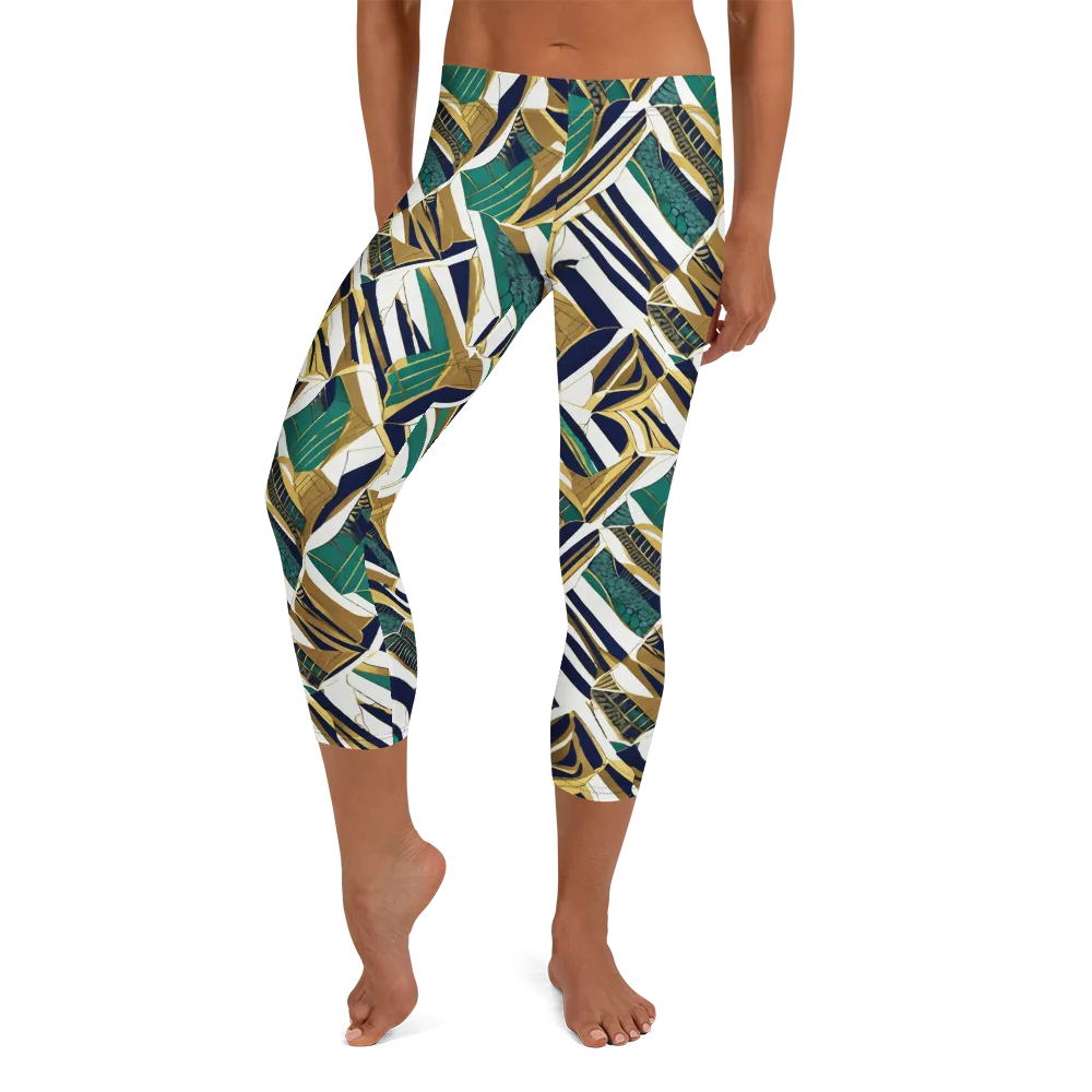 Gilded Tropic on Capri Leggings — Front