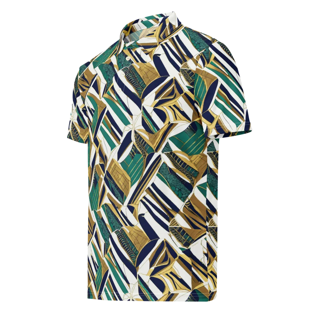 Gilded Tropic on Men's Slim Fit Polo Shirt — Left Front