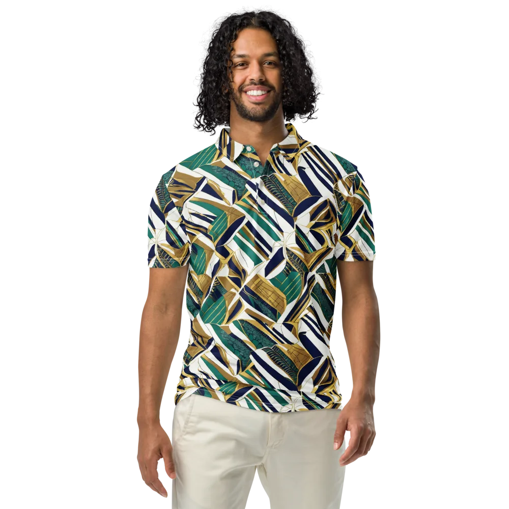 Gilded Tropic on Men's Slim Fit Polo Shirt — Front
