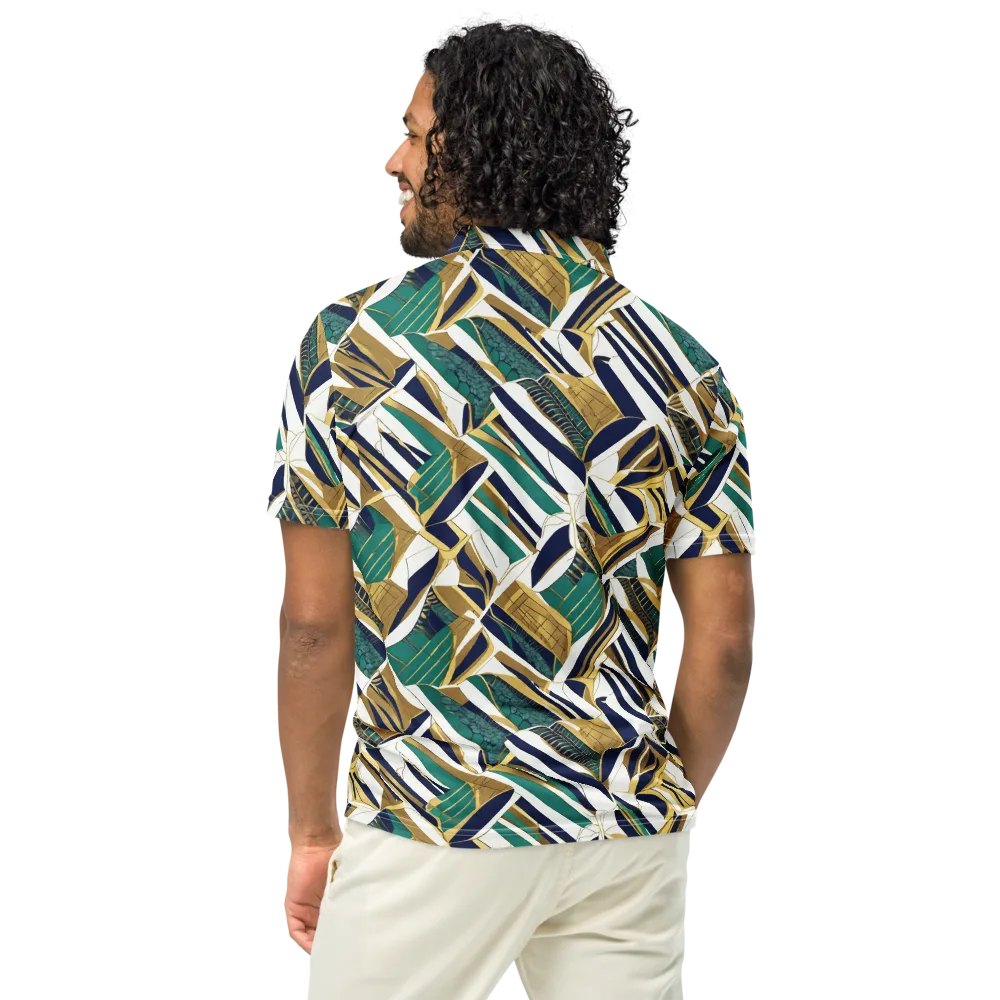 Gilded Tropic on Men's Slim Fit Polo Shirt — Back