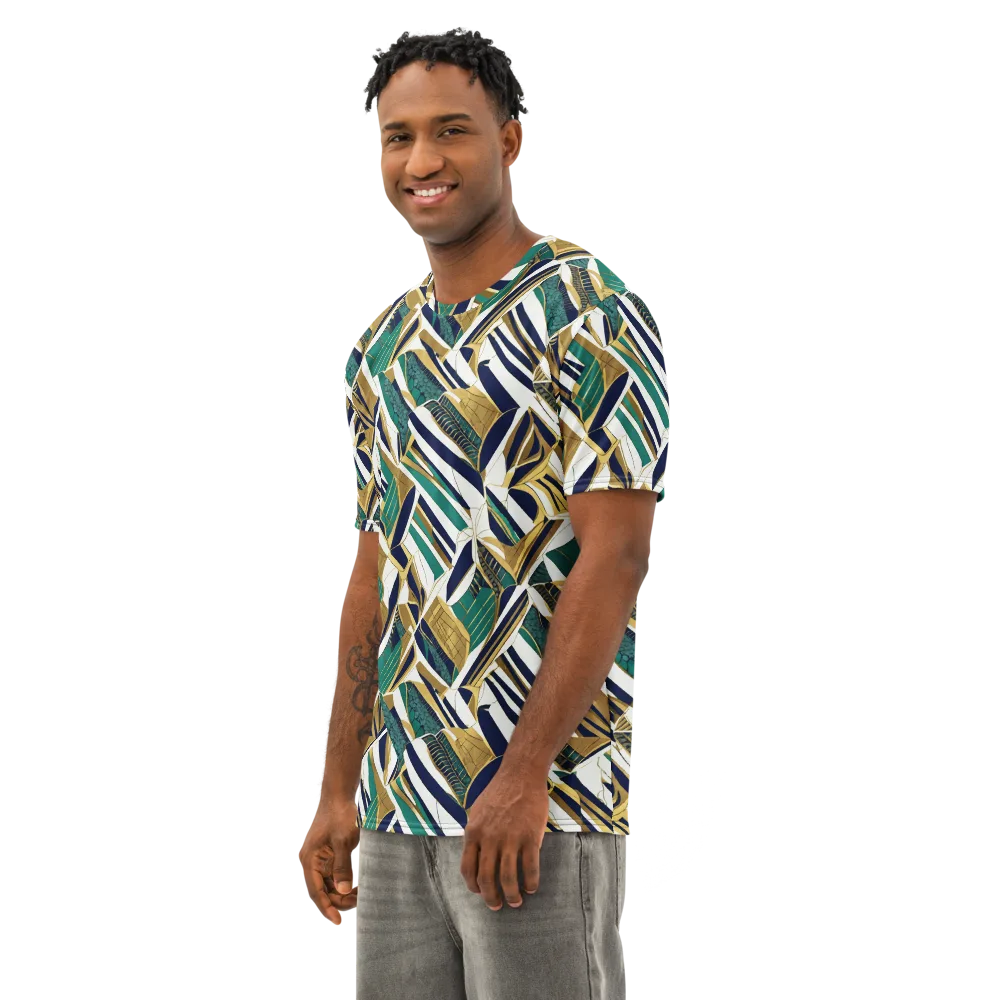 Gilded Tropic on Men's Cotton Crew Neck T-Shirt — Left Front