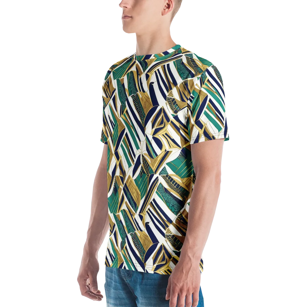 Gilded Tropic on Men's Crew Neck T-Shirt — Left