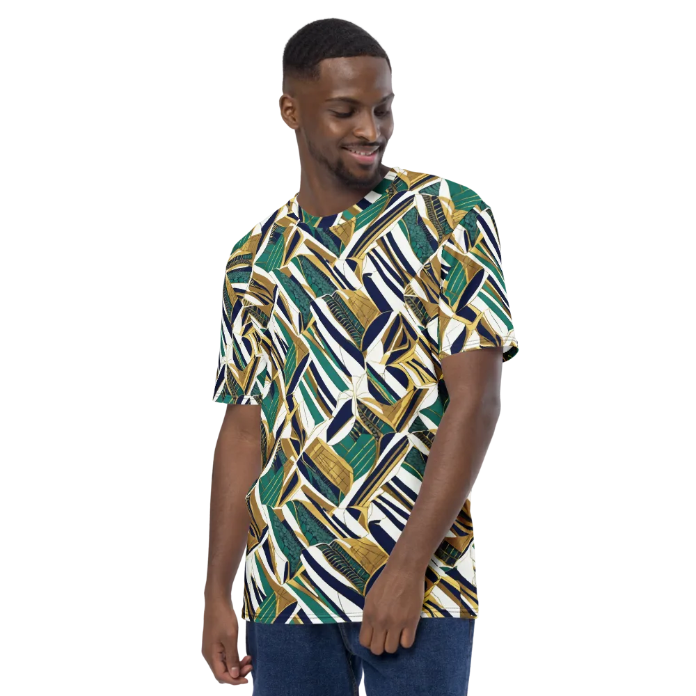 Gilded Tropic on Men's Crew Neck T-Shirt — Left
