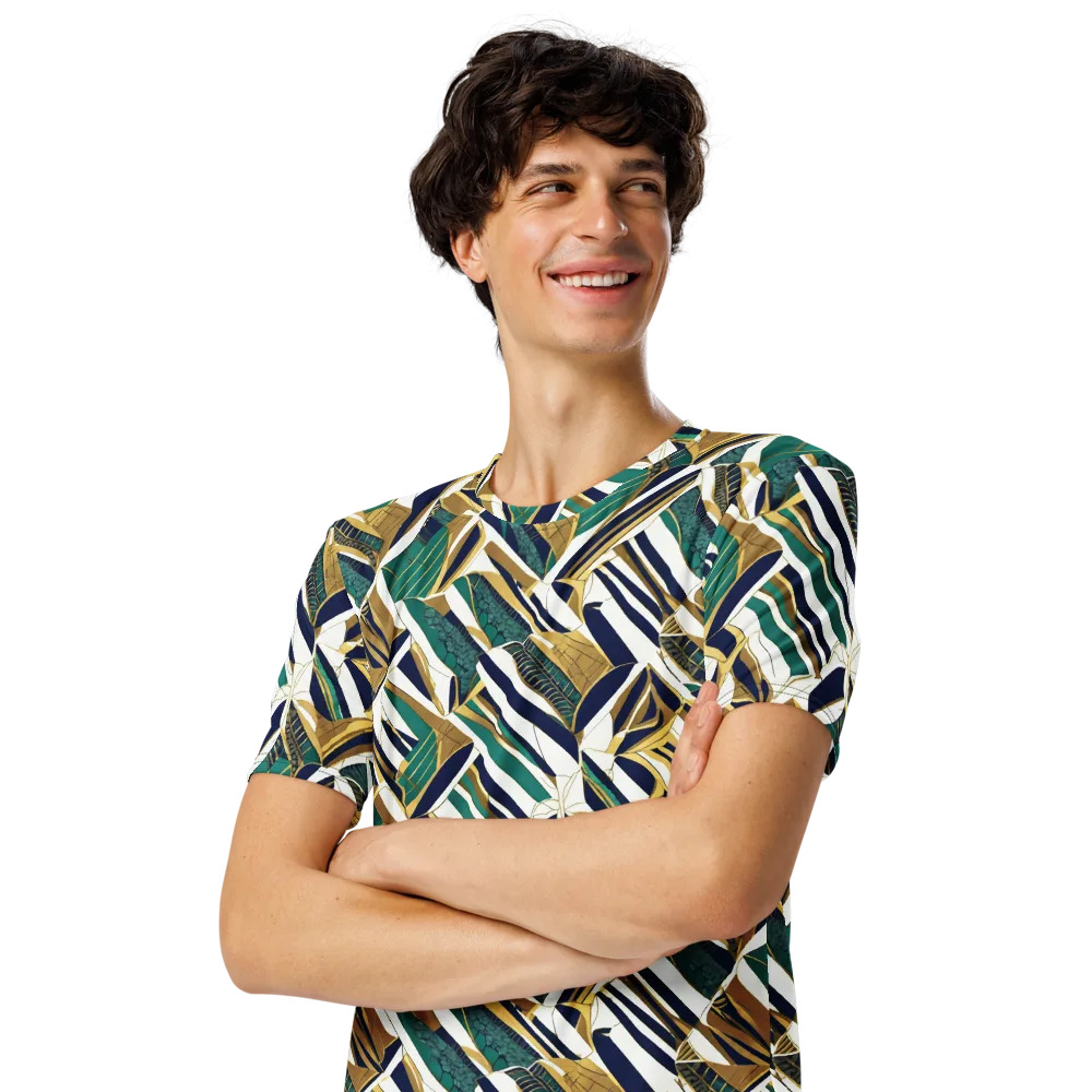 Gilded Tropic on Men's Crew Neck T-Shirt — Left Front