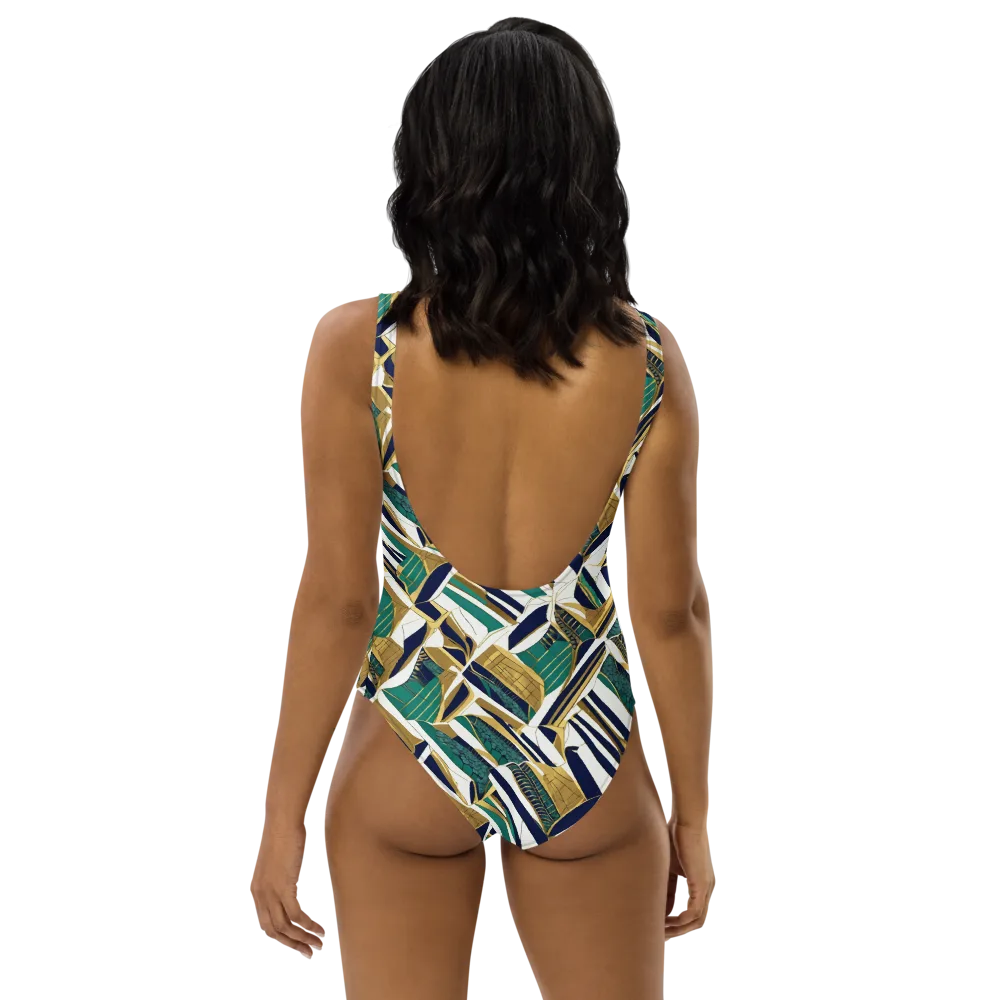 Gilded Tropic on One-Piece Swimsuit — Back