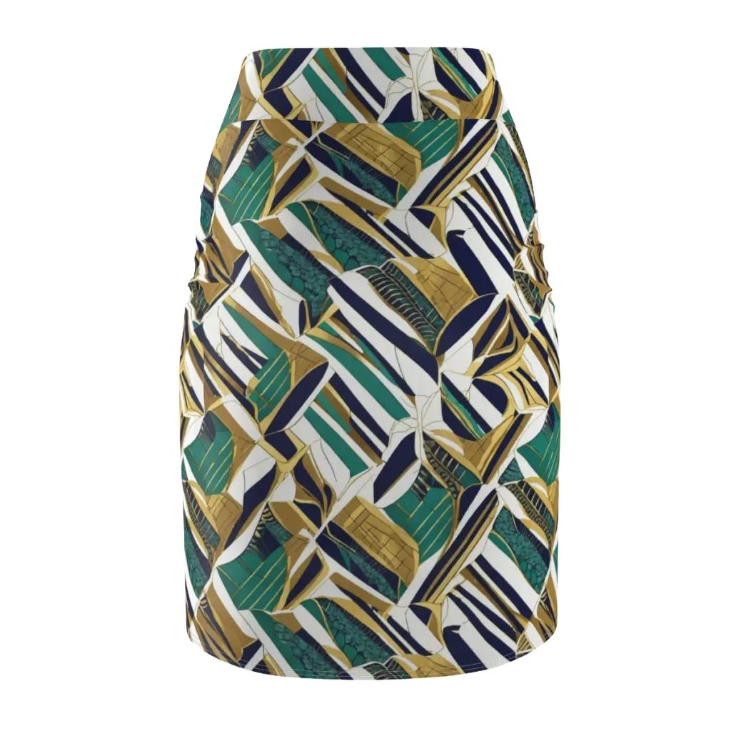 Gilded Tropic on Pencil Skirt — Back