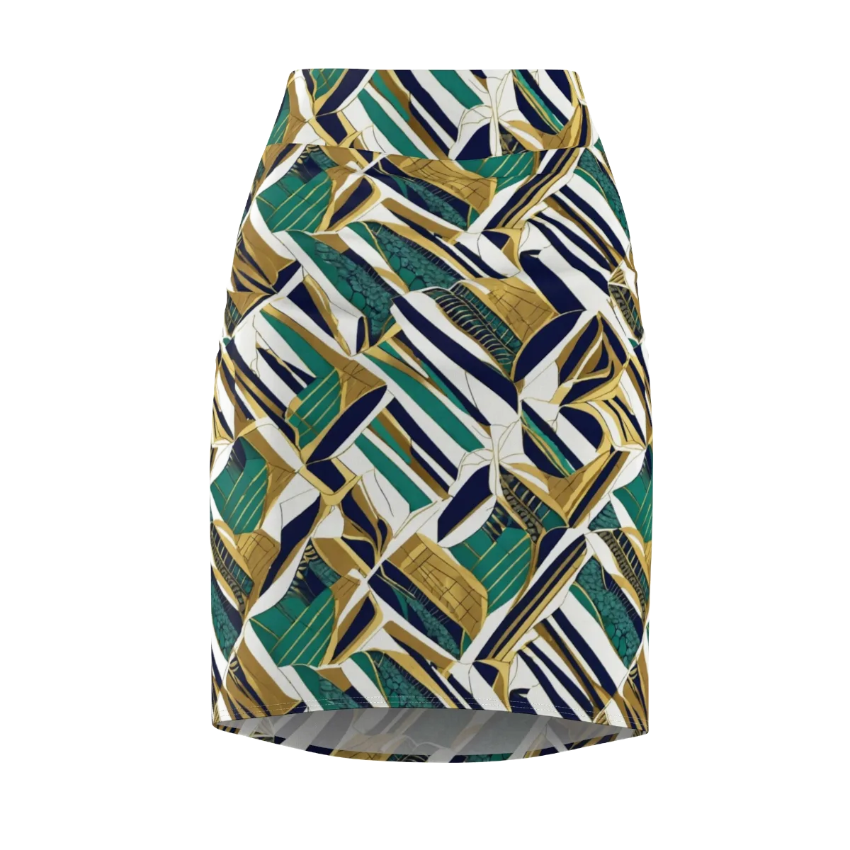 Gilded Tropic on Pencil Skirt — Front
