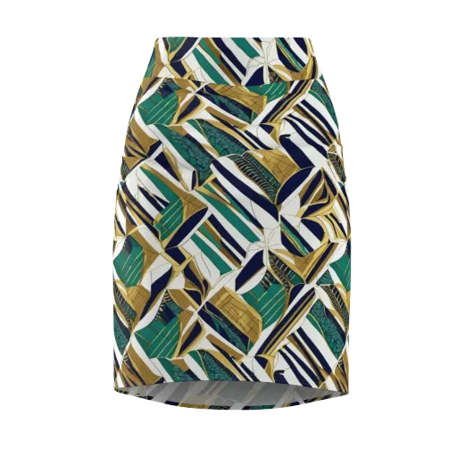 Gilded Tropic on a Pencil Skirt