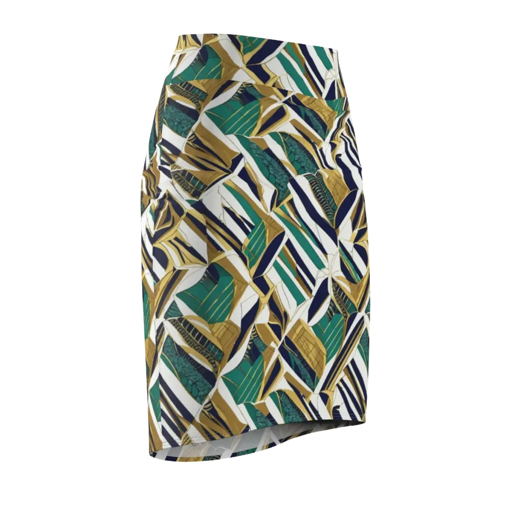 Gilded Tropic on Pencil Skirt — Front Side