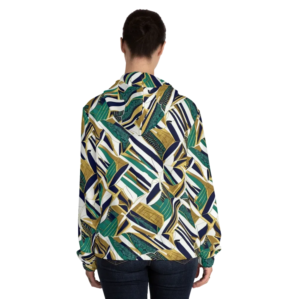 Gilded Tropic on Women's Full-Zip Hoodie — Back On Person