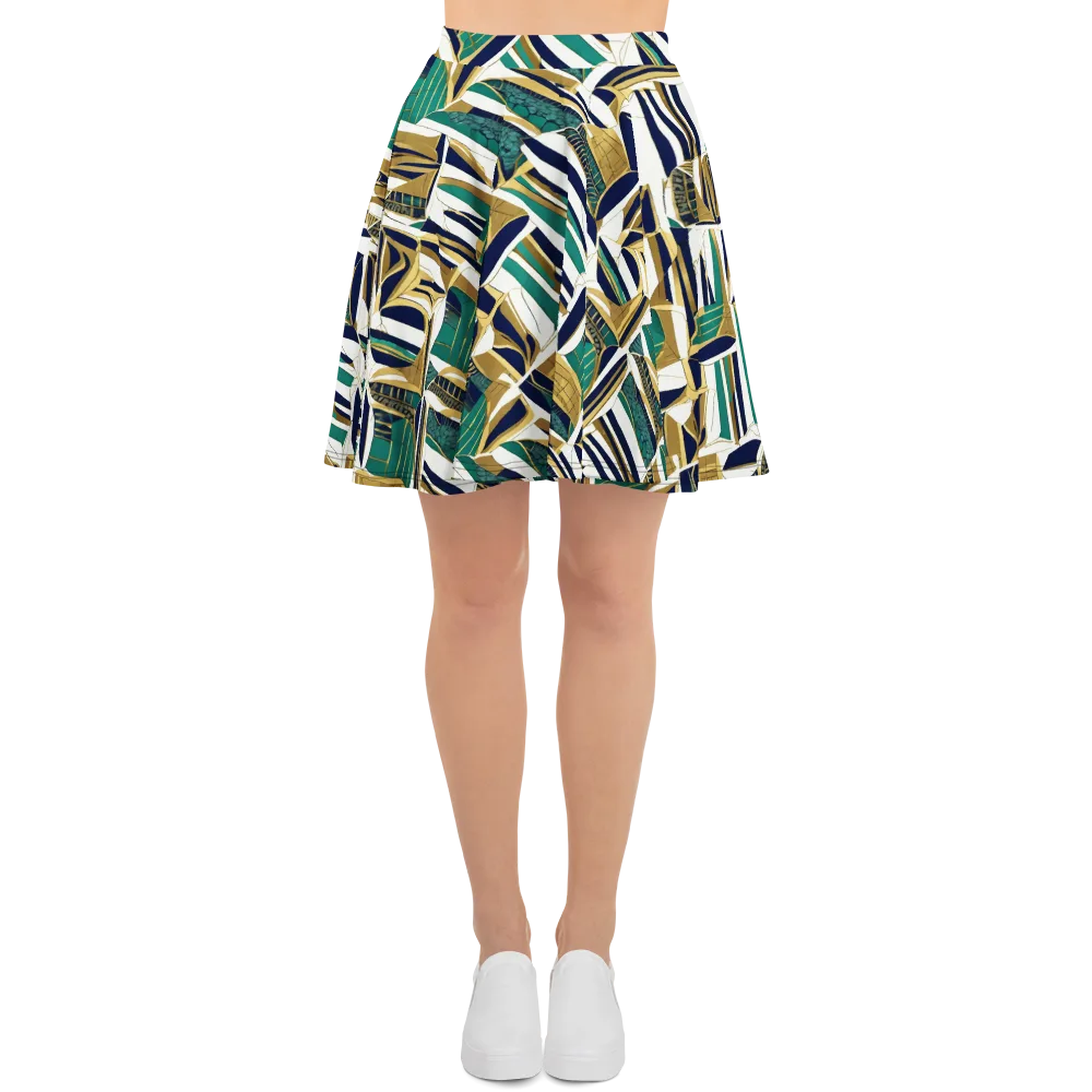 Gilded Tropic on Skater Skirt — Front