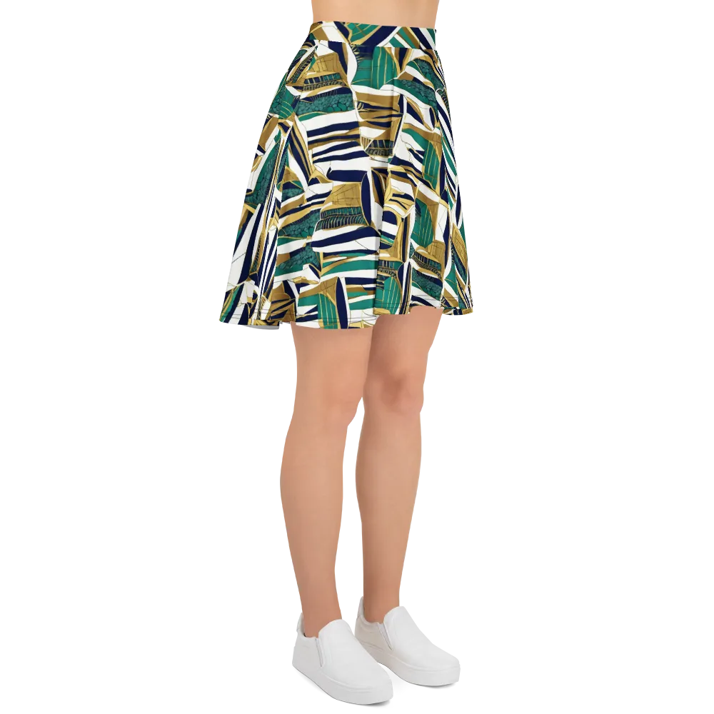 Gilded Tropic on Skater Skirt — Right