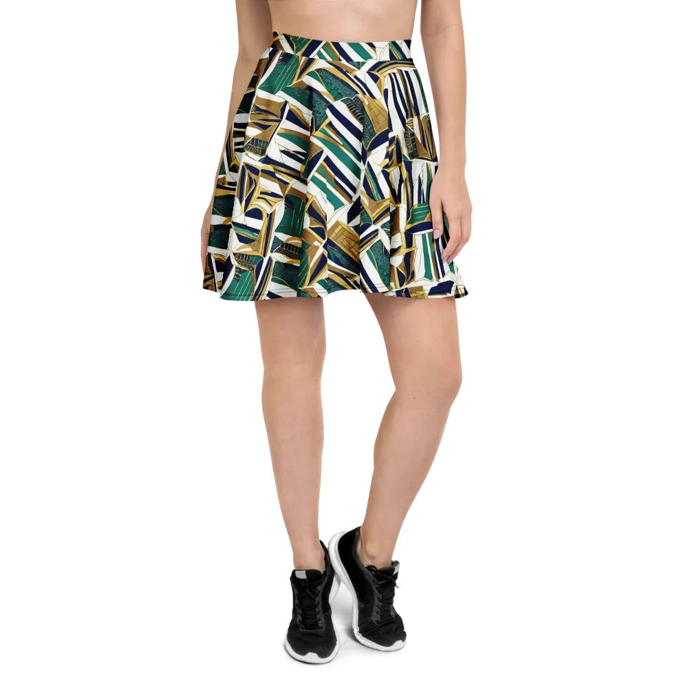 Gilded Tropic on Skater Skirt — Front