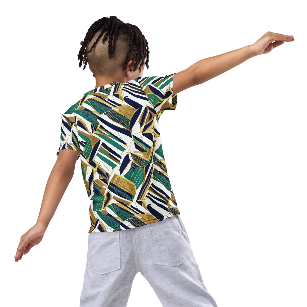 Gilded Tropic on Kids Crew Neck T-Shirt — Back