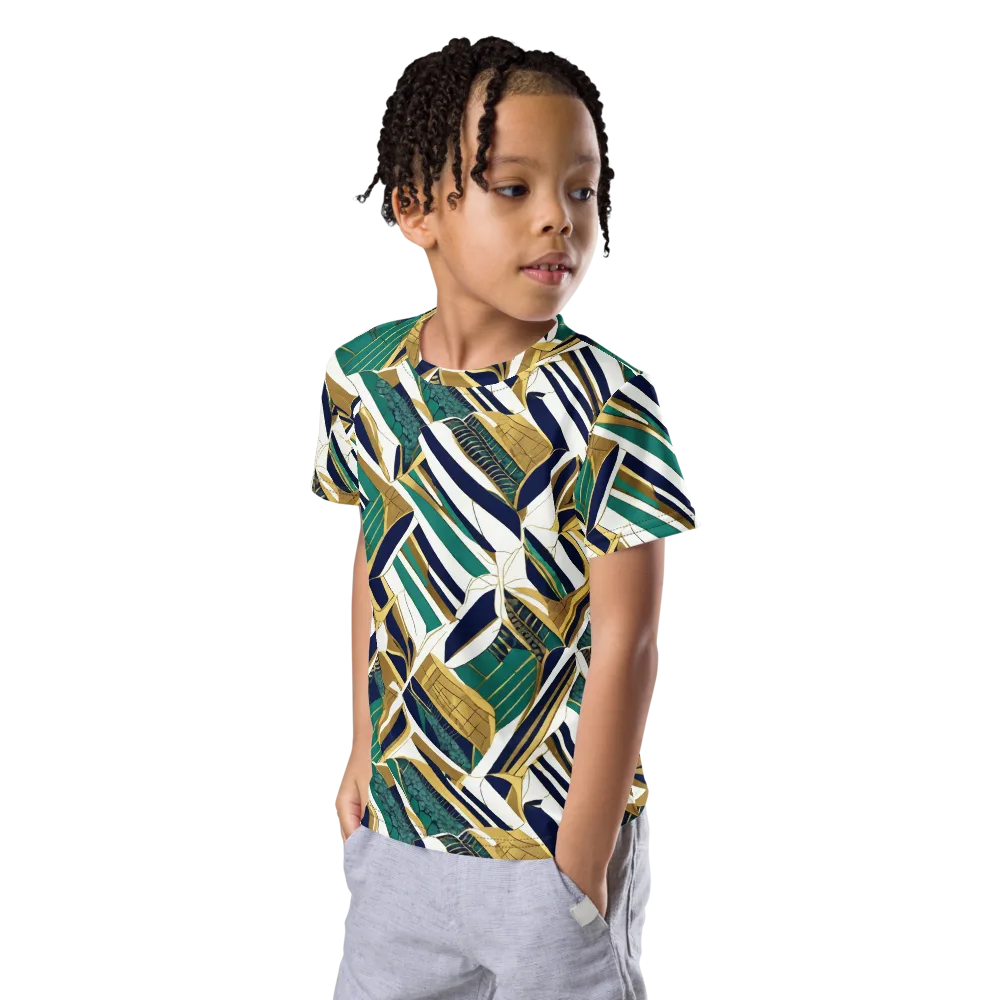 Gilded Tropic on Kids Crew Neck T-Shirt — Left Front