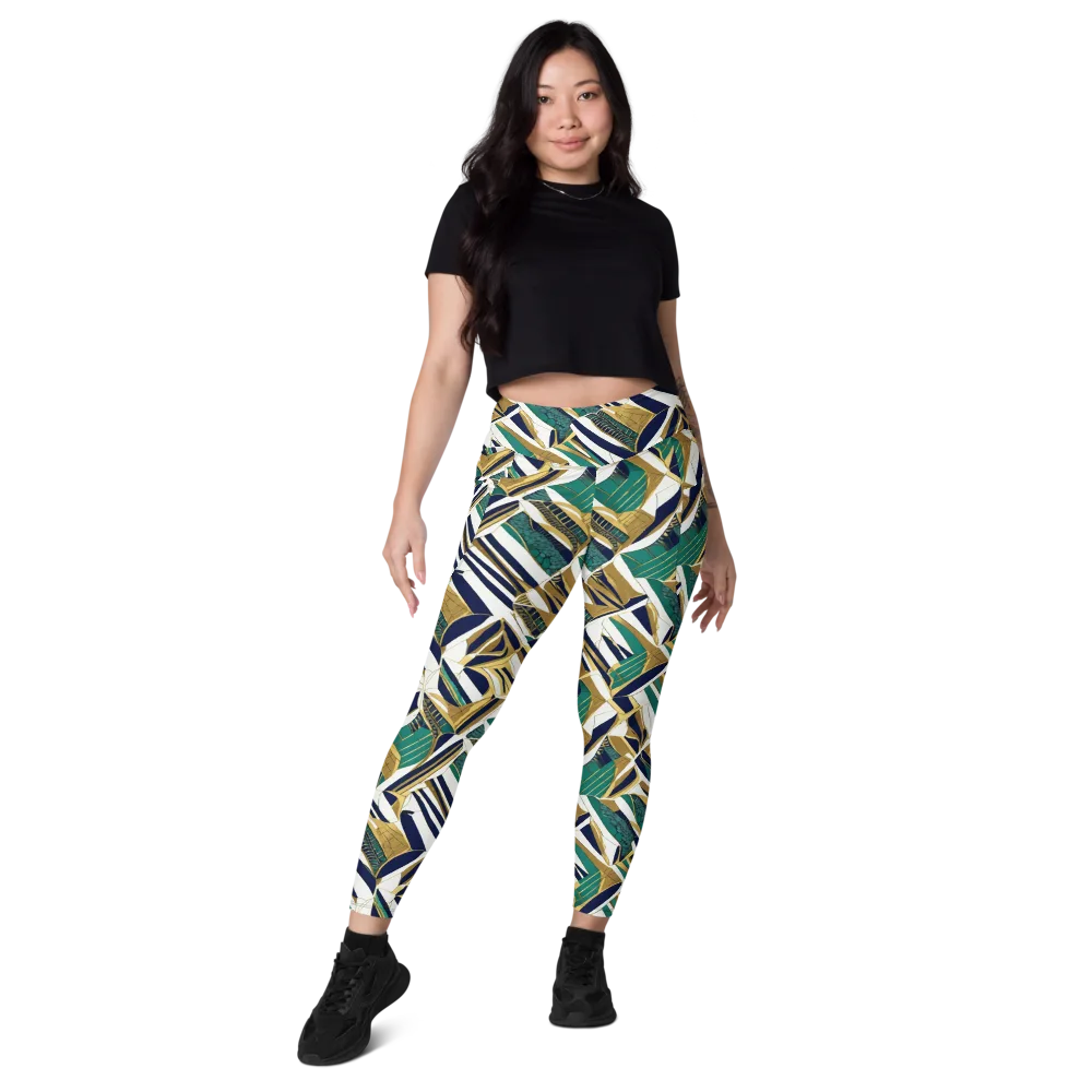 Gilded Tropic on Leggings with Pockets — Front
